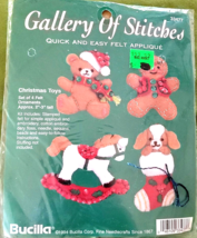 Bucilla Gallery of Stitches Felt Applique Christmas Toys Ornament Kit #33477 - £8.40 GBP