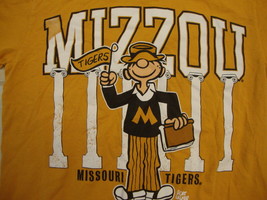 NCAA Missouri Tigers Mizzou College University Fan Student Yellow T Shirt S - £12.50 GBP