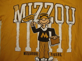 NCAA Missouri Tigers Mizzou College University Fan Student Yellow T Shirt S - $18.62