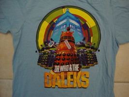 Dr. Who and the Daleks British Sci-Fi TV Show Fan Light Blue T Shirt M - £12.27 GBP