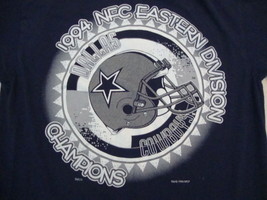 Vintage Dallas Cowboys NFC East Champions Football 1994 90&#39;s Blue T Shirt M - £14.07 GBP