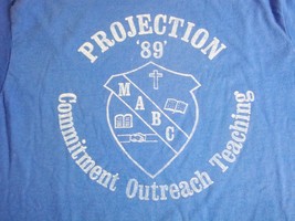 Vintage Projection 1989 80&#39;s MABC Church Outreach Christian Jesus 1989 T Shirt s - £12.16 GBP