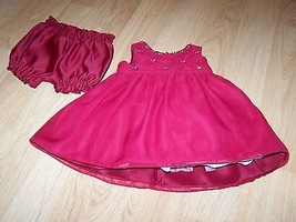 Infant Size 12 Months American Princess Burgundy Holiday Dress &amp; Bloomer... - £18.87 GBP