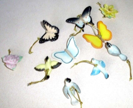 Lenox Spring Mini Ornaments 10 Pc. Set Butterflies-Birds-Flowers NEW - £229.37 GBP