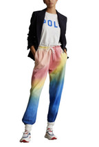 Ralph Lauren Joggers  Hip Logo Rainbow Tie Die Size M 100% Cotton French Terry - $54.23