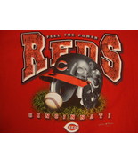 MLB Cincinnati Reds Major League Baseball Fan &quot;feel the power&quot; Red T Shi... - £11.60 GBP