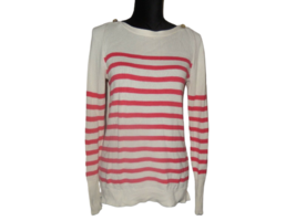 J Crew Women&#39;s Top Size S White / Pink Striped Long Sleeve Blouse - £7.64 GBP