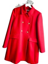 Double breasted red military style Zara coat gold buttons nautical jacke... - £75.07 GBP