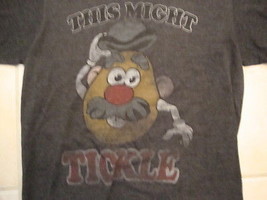 Mr. Potato Head This Might Tickle Spoof Distressed Dark Gray T Shirt Size S - £12.65 GBP