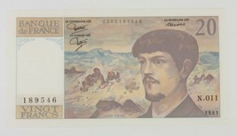 1983 France 20 Francs &quot;Claude Debussy&quot; Note // XF-AU Condition // Pick#151a.4 - £43.79 GBP