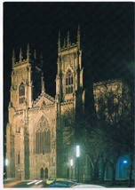 United Kingdom UK Postcard York Minster West Front By Night - £1.70 GBP
