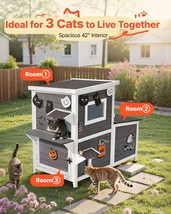 VEVOR Outdoor Cat House 2-Story Wooden Cat Shelter for 3 Outside Cats in Winter - $214.49
