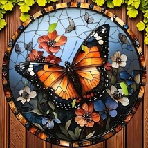 Butterfly Floral Acrylic Suncatcher 2D Flat Panel 8&quot;x8&quot; Wall Art Decor - $33.76 CAD