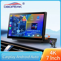 K6 4K Dash Cam Android Auto Carplay 7&quot; Folding Screen Car Dvr GPS Navigation AUX - £117.78 GBP