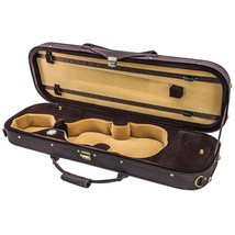 NEW Deluxe Quality 4/4 Size Acoustic Violin Fiddle Case Brown/Coffee w/ Strap - £71.93 GBP