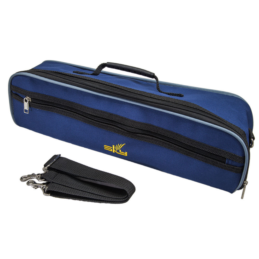 Primary image for SKY High Quality C Foot Flute Hard Case with Shoulder Strap Deep Blue Color