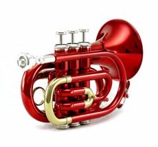 **GREAT GIFT**Band Approved Red/Gold Pocket Trumpet HOLIDAY SPECIAL - £206.66 GBP