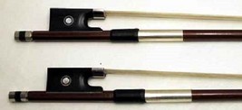 TWO New 3/4 Violin Bows. Brazilwood Stick/Ebony Frog. Straight Well Bala... - £23.56 GBP