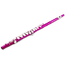 NEW Band Approved Hot Pink C Foot Flute/Silver Keys/Hard &amp; Soft Cases - £119.22 GBP