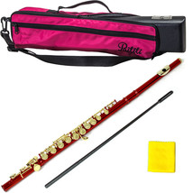 *Big Saving* C Foot Red Flute With Gold Keys + Hard Case + Soft Bag *Great Gift* - $139.99