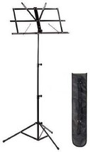 New High Quality Lightweight Adjustable Sheet Music Stand w Carrying Bag-black - £19.76 GBP