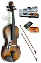 Solid Wood Violin 3/4 Size  w Leto Rosin, Light Case Two Brazilwood Bows - $64.99
