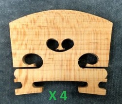 Four(4) 4/4 Size Violin Bridges Unfit Uncut *High Quality Low Cost* - £7.96 GBP