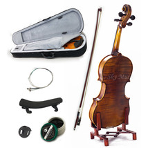 NEW Solid Wood Intermediate Plus 4/4 Violin VN302 w Case Bow Rosin String - £141.77 GBP