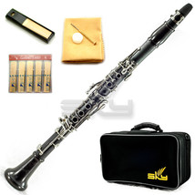 New High Quality Bb Clarinet Package Nickle Silver Keys w Ebony Neck and... - £240.38 GBP