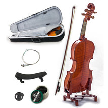 New Solid Wood Intermediate 1/4 Violin w Case Bow Rosin String - £97.08 GBP