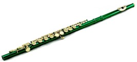 Guarantee Quality Sound Beautiful New Band Approved Green Flute with Gol... - £101.53 GBP