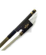 4/4 Violin Bow Gold Inlay Carbon Fiber Brass Parts Ebony Frog Fleur De Lys - $79.99