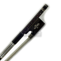 New High Quality 4/4 Violin Bow Red Silver Inlay Cupronickel Parts Fleur De Lys - £72.15 GBP