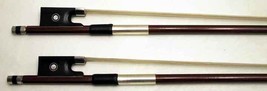 TWO New 1/4 Violin Bows. Brazilwood Stick/Genuine Horse Hair Straight Ba... - £28.43 GBP