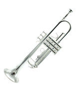 *GREAT GIFT* TOP Quality Bb Nickel Plated Trumpet w Hard Case Care Kit C... - £152.23 GBP
