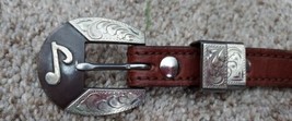 Vintage Rare Campbell Handmade Cowgirl Western Belt Buckle With Belt Music Note - £79.13 GBP