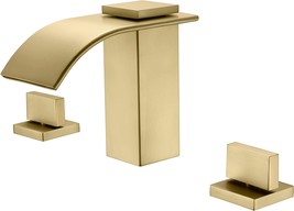 Brushed Gold Two Handle Roman Tub Faucet With Three Holes And A Valve From - £125.80 GBP
