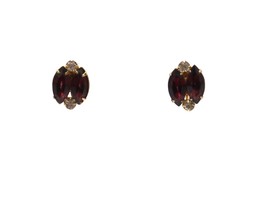 Vintage clear &amp; purple rhinestone screw back cluster earrings - £11.96 GBP
