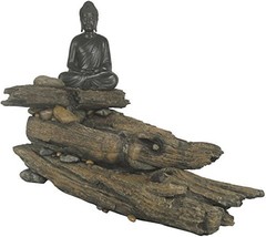 StealStreet Water Fountain Buddha Figurine Meditation on Rock Log, 32&quot; - £458.90 GBP