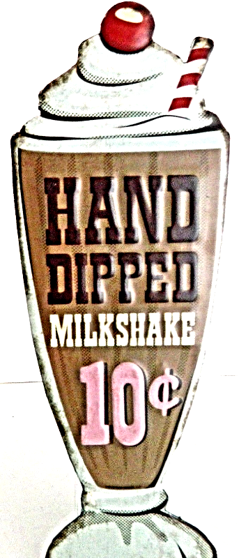 Hand Dipped Milkshake Antique Style Metal Wall Plaque Home Decor  - $22.00