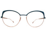 Caroline Abram Eyeglasses Frames YMA 587 Blue Pink Cat Eye Round 55-19-135 - $280.99