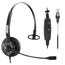Phone Headset With Microphone Noise Canceling & Mute Switch Rj9 Telephone Headse - £42.47 GBP