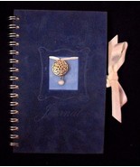 Jeweled Locket Brooch Note Book Journal Blue Plush by Antioch NEW - $18.57