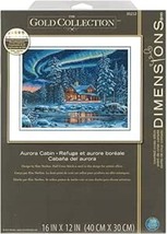 Clearance Sale! Aurora Cabin Cross Stitch Kit By Dimensions - £31.39 GBP