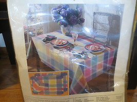 NOS BARDWIL Pembroke Plaid Cotton TABLECLOTH  - NEW/UNUSED - 52&quot; x 52&quot; - $11.88