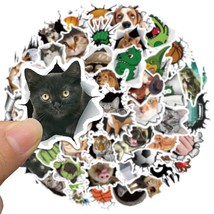 50 Pcs 3D Cat Dog Kawaii Funny Animals Stickers Luggage Notebook Motorcy... - $10.00