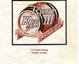 Rum Keg III Menu Private Dining &amp; Drinking Establishment Kellogg Wichita... - £31.24 GBP