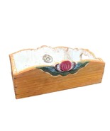 Primitive Wooden Caddy Box or Tray, 10x7 Vintage with Heart Cutouts and ... - £111.79 GBP