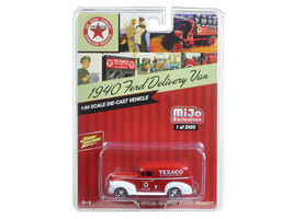 1940 Ford Delivery Van &quot;Texaco&quot; Red 1/64 Diecast Model Car by Johnny Lightning - £12.40 GBP