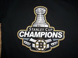 Black NHL Boston Bruins Hockey 2011 Stanley Cup Champs T Shirt S Free US... - $19.00
